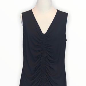 Thalia Sodi Black Gathered Tank Top Size Large